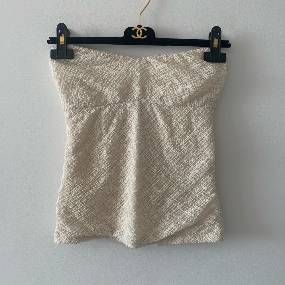 Pins + Needles ivory tube top size medium zipper back closure